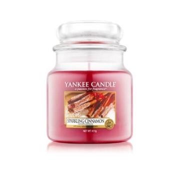 Yankee Candle Lumânare parfumată Classic medie Scorțișoară sclipitoare (Sparkling Cinnamon) 411 g