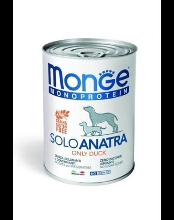 MONGE Monoprotein hrana umeda pentru caini, Rata, 400 g