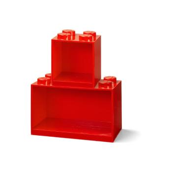 Set 2 rafturi de perete pentru copii LEGO® Brick, roșu