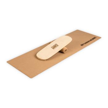 BoarderKING Indoorboard Flow, placa echilibru, saltea, cilindru, lemn / pluta