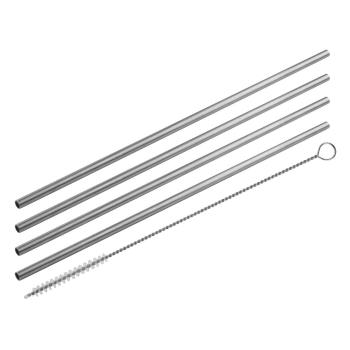 Set 4 paie din inox cu perie de curățare Fackelmann, ø 5 mm