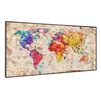 Klarstein Wonderwall Air Art Smart, încălzitor cu infraroșu, hartă colorată, 120 x 60 cm, 700 W