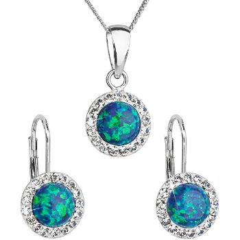 Evolution Group Set de bijuterii strălucitoare 39160.1 &amp; green opal (cercei, lanț, pandantiv)