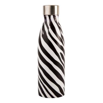 Sticlă din oțel inoxidabil Navigate Zebra, 0,5 l, negru - alb