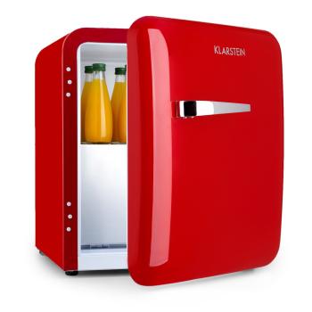 Klarstein Audrey, mini frigider, clasa de eficiență energetică A+, congelator, LED, roșu 
