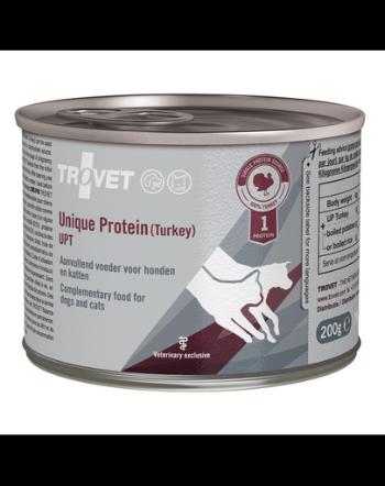 TROVET Unique Protein Turkey UPT 200 g monoproteina, caini si pisici