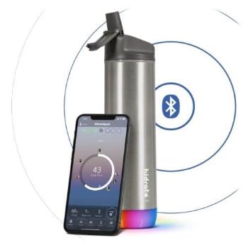 HidrateSpark Sticlă inteligentă din oțel inoxidabil cu pai 620 ml, Bluetooth tracker,