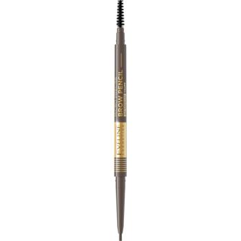 Eveline Cosmetics Micro Precise creion pentru sprâncene rezistent la apă perie 2 in 1 culoare 01 Taupe 4 g