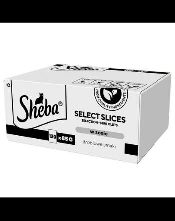 SHEBA Selection Select Slices 120x85 g Hrana umeda pisici, carne in sos, cu rata, pui, pasare si curcan