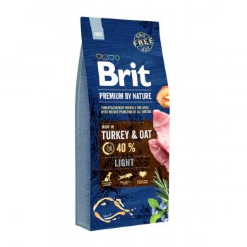 BRIT Premium By Nature Light, Curcan cu Ovăz, hrană uscată câini, managementul greutății, 15kg