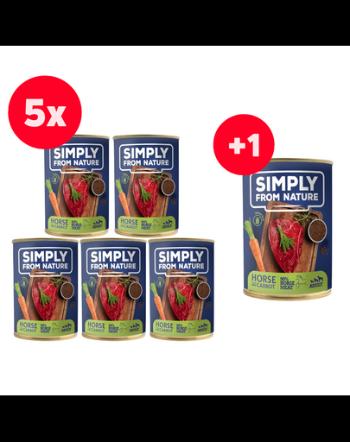 SIMPLY FROM NATURE mancare umeda pentru caini 5 x 400 g + 400 g GRATIS cal, seminte de in si morcov