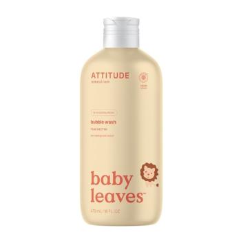 Attitude Spumă de baie pentru copii cu aromă de suc de pere Baby Leaves (Bubble Wash) 473 ml