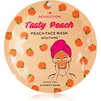 I Heart Revolution Tasty Peach mască textilă calmantă pentru piele sensibilă 1 buc