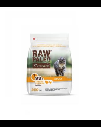 VETEXPERT Raw Paleo Adult Cat Turkey&amp;Chicken Hrana pisici adulte, cu pui si curcan 250 g