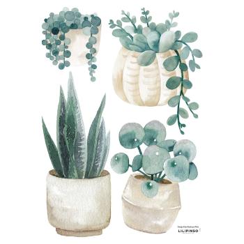 Autocolante pentru copii 4 buc. 30x42 cm Plants & Jars – Lilipinso