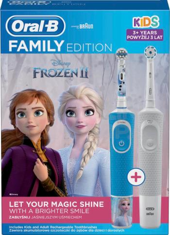 Oral B Set periuțe de dinți electrice Vitality D100 Bulldog Sensitive White + D100 Frozen Family pack