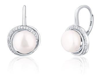 JwL Luxury Pearls Cercei argintii de lux cu perle și zirconiu JL0738