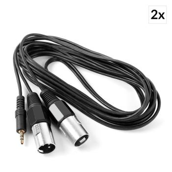 FrontStage Set Y-cablu 2 bucati 2 x XLR Male la 1 x 3.5mm 30cm