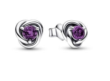 Pandora Cercei frumoși argintii cu zircon violet 292334C02