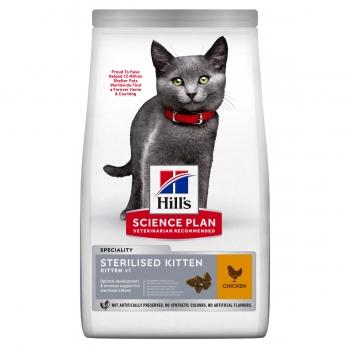 HILL'S Science Plan Kitten Sterilised, Pui, hrană uscată pisici junior sterilizate, 300g