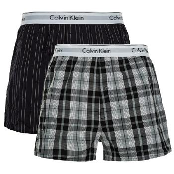 Calvin Klein 2 PACK - boxeri pentru bărbați NB1396A-JKZ Ryan Stripe Deep Well/Hickory Plaid Black S