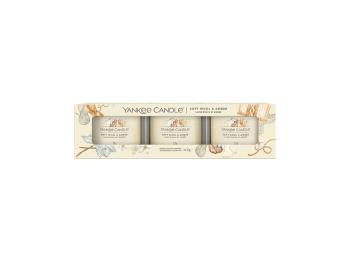 Yankee Candle Set de lumânări votive in sticlă Soft Wool & Amber 3 x 37 g