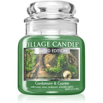 Village Candle Cardamom & Cypress lumânare parfumată  (Glass Lid) 389 g