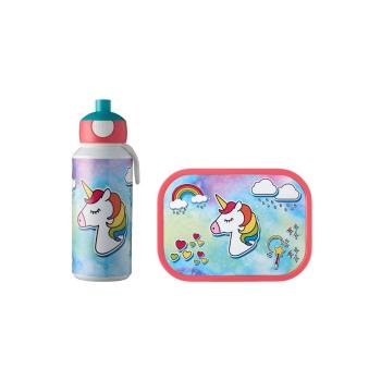 Set cutie pentru gustări și sticlă de apă pentru copii Rosti Mepal Unicorn