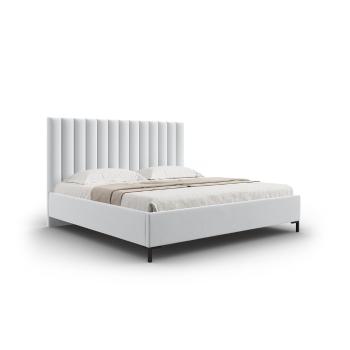 Pat matrimonial gri deschis tapițat cu spațiu de depozitare și somieră 140x200 cm Casey – Mazzini Beds