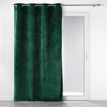 Draperie verde din catifea reiată 140x260 cm Casual – douceur d'intérieur