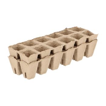 Set 4 ghivece pentru răsaduri Esschert Design Eco, 27,5 x 8,8 cm