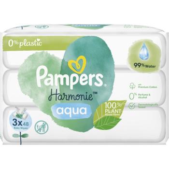 Pampers Harmonie Aqua Șervețele umede pentru copii 3x48 buc