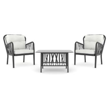 Set mobilier de grădină negru-alb pentru două persoane Gala – Floriane Garden