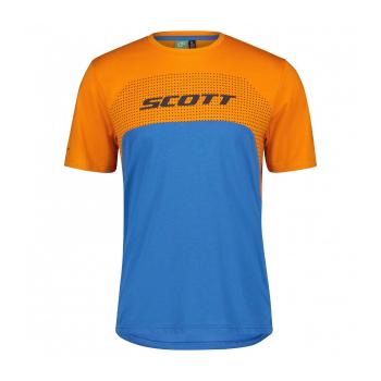 
                 SCOTT Tricou de ciclism cu mânecă scurtă - TRAIL FLOW DRI SS - albastru/portocaliu 
            