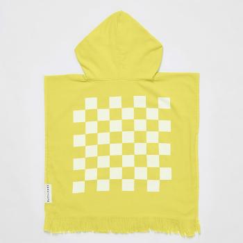 Prosop de plajă pentru copii 3-6 ani Sunnylife Checkerboard, galben