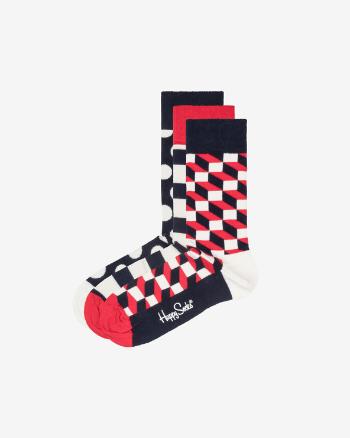 Happy Socks Stripe Set de 3 perechi de șosete Albastru Roșu