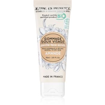 Jeanne en Provence BIO Almond crema delicata pentru exfoliere cu migdale calitate BIO pentru femei 75 ml