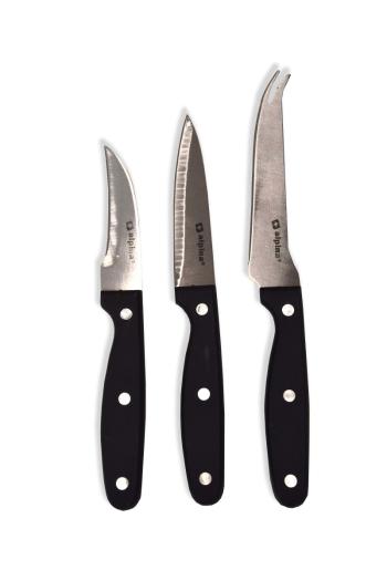 Set de cuțite Alpina 3 buc - negru - Mărimea 3 bucati, 18,5 cm/19,5 cm/22cm