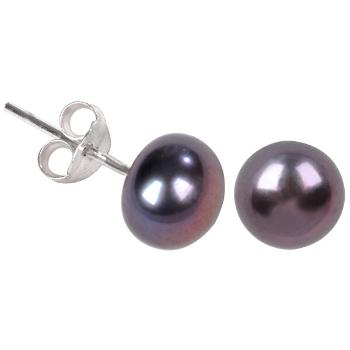 JwL Luxury Pearls Cercei realizate din perle reale metalice albastre JL0028