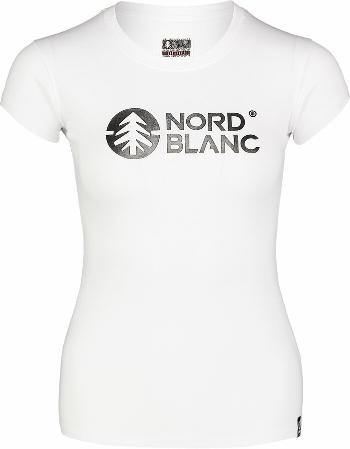 Tricou din bumbac pentru femei NORDBLANC Central alb NBSLT7403_BLA