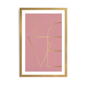 Tablou cu ramă Velvet Atelier Golden Love, 40 x 60 cm