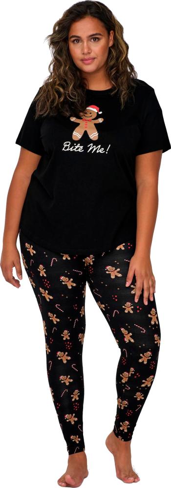 ONLY CARMAKOMA Pijamale de damă CARCOOLER 15305646 Black GINGERBREAD MAN 3XL/4XL