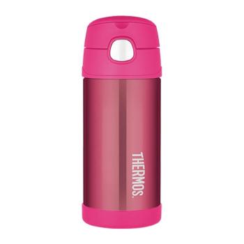 Thermos FUNtainer Termos pentru bebelusi cu paie - roz 355 ml