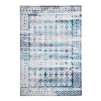 Covor Floorita Kilim Ivory Aqua, 80 x 150 cm, albastru deschis