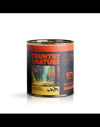 COUNTRY&amp;NATURE Hrana umeda fara cereale pentru caini adulti, cu vanat 850 g