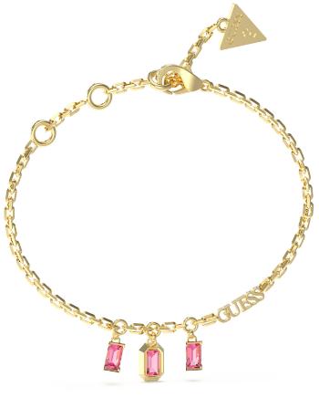 Guess Brățară decentă placată cu aur cu cristale Hashtag JUBB04251JWYGFC 18.5 cm