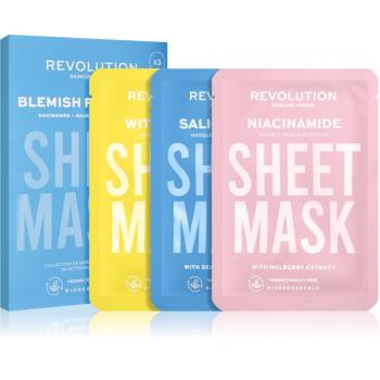 Revolution Skincare Biodegradable Blemish Prone Skin set de măști textile (pentru ten gras si problematic)