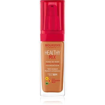 Bourjois Healthy Mix makeup radiant cu hidratare 16 de ore culoare 60 Dark Amber 30 ml