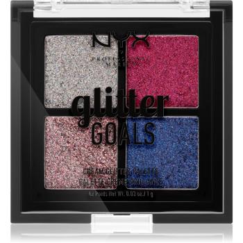 NYX Professional Makeup Glitter Goals paletă cu farduri cu sclipici pachet mic culoare 03 Love On Top 4 x 1 g