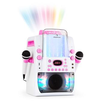 Auna KARA LIQUIDA BT, dispozitiv karaoke, show de lumini, fântănă de apă, bluetooth, culoare albă / roz